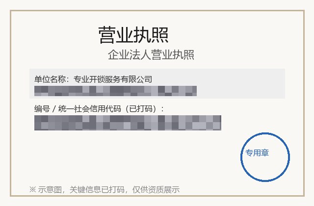 营业执照缩略图（关键信息已打码）